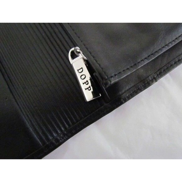 Vintage Dopp All Leather Black Checkbook Wallet Large Deadstock New in Boz - Picture 12 of 16